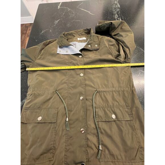 Twinklady Olive stripe contrast raincoat XL - Picture 3 of 9